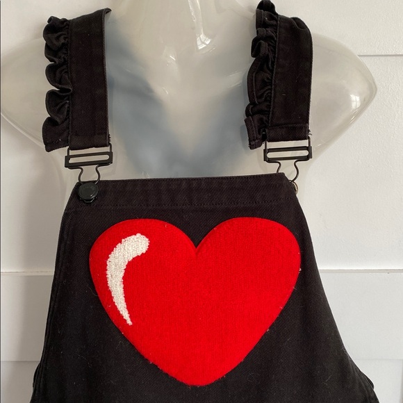 Woman’s Lazy Oaf Jumper Dress Black Cotton Denim Small - Picture 2 of 8